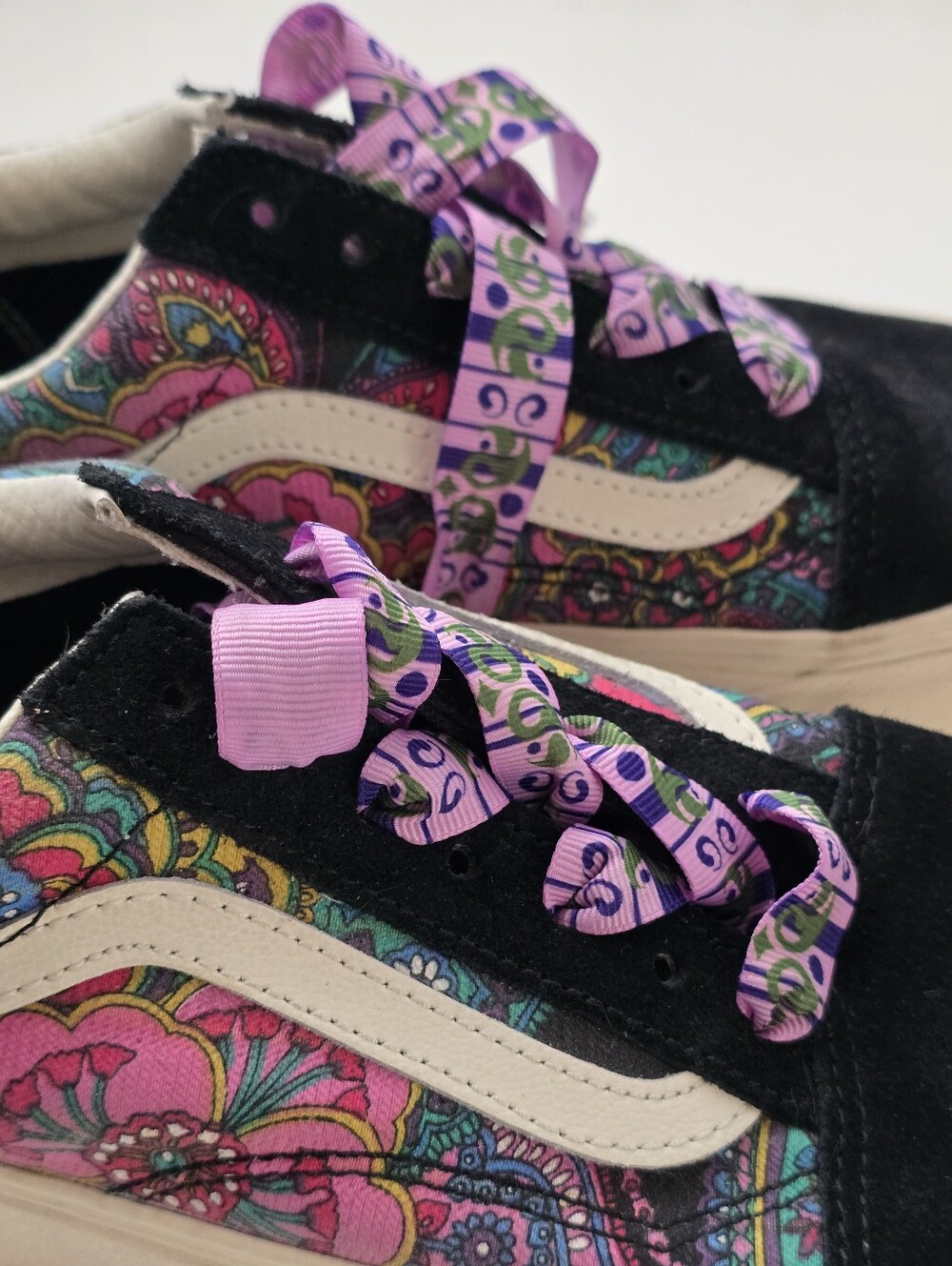 Vans OId Skool Stackform Paisley Floral Sneakers Womens Platform US Size 7.5 - Picture 11 of 16